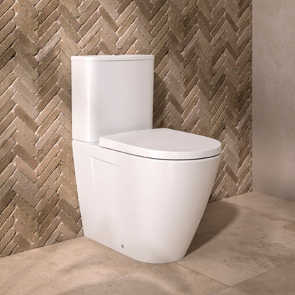 Kompakt Toilet Atis Hvid 60,3x37,5x75,5 cm med Blødt Lukkende Sæde