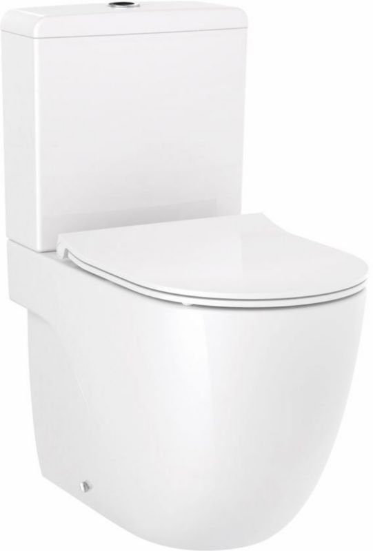Kompakt Toilet 60x37x76 cm Hvid med Spareskyl og Antibakteriel Sæde