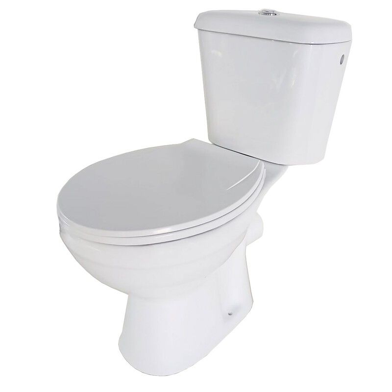Kompakt Toilet Tapia Uden Kant med PP-Sæde Hvid Vandret Afløb 5063022580511