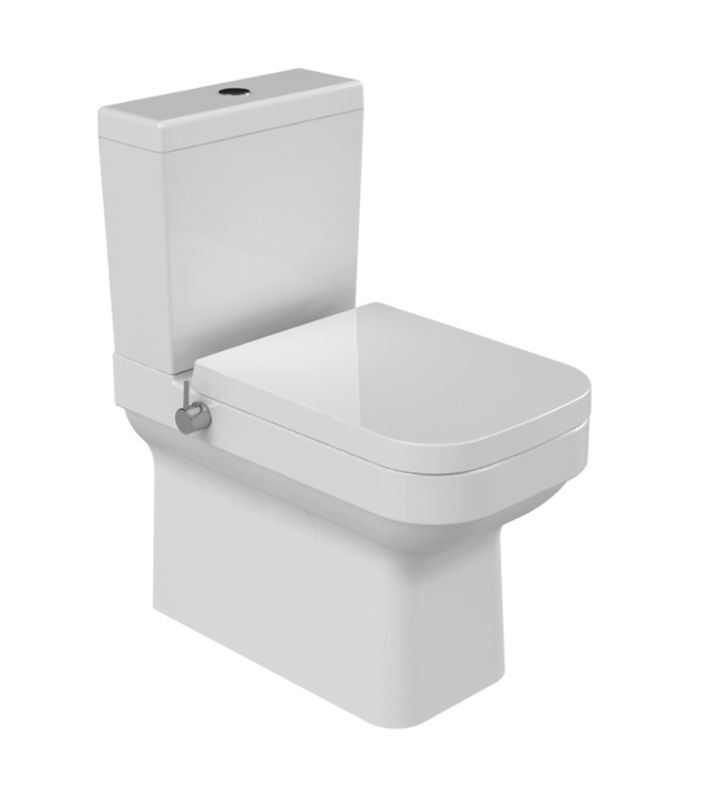 Kompakt Toilet med Bidetfunktion 34,5x62x76,5 cm Hvid Vandret Afløb