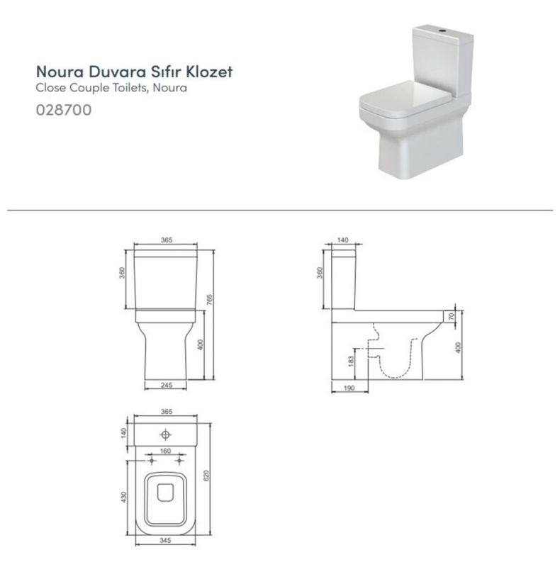 Kompakt Toilet med Bidetfunktion 34,5x62x76,5 cm Hvid Vandret Afløb