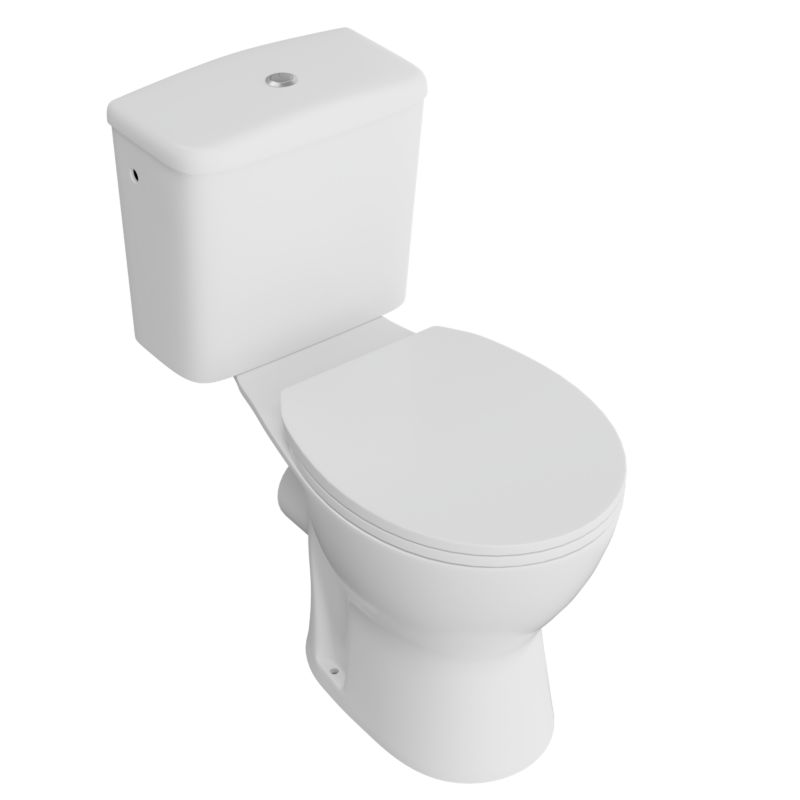 Kompakt Toilet Zumi Uden Kant 66x37,5x73 cm Hvid med Antimikrobiel Overflade
