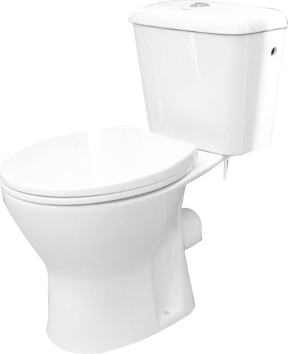 Kompakt Toilet Zumi Uden Kant 66x37,5x73 cm Hvid med Antimikrobiel Overflade