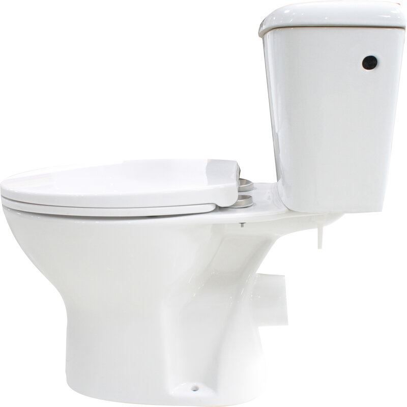 Kompakt Toilet Zumi Uden Kant 66x37,5x73 cm Hvid med Antimikrobiel Overflade
