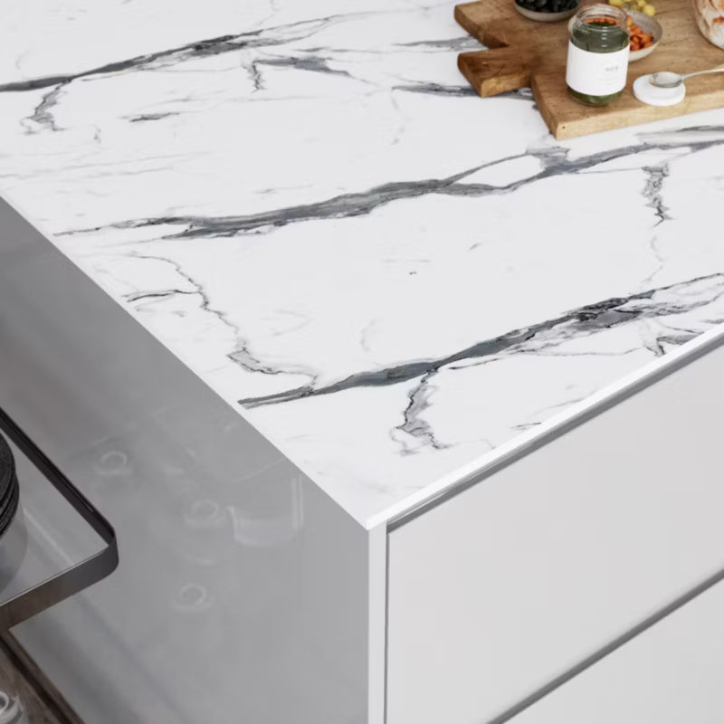 Kompaktbordplade 62x300 cm 12 mm Statuario Marmor