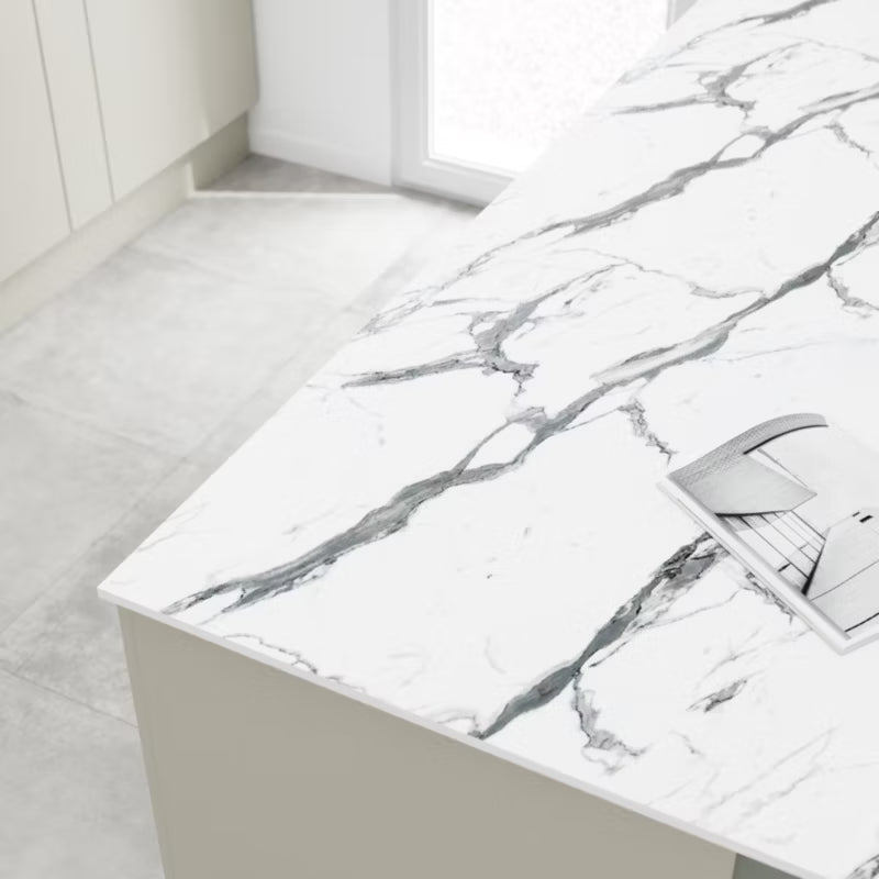 Kompaktbordplade 62x300 cm 12 mm Statuario Marmor