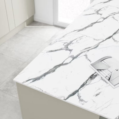 Kompaktbordplade 62x300 cm 12 mm Statuario Marmor