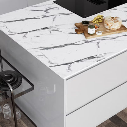 Kompaktbordplade 62x300 cm 12 mm Statuario Marmor