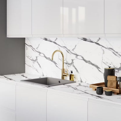 Kompaktbordplade 62x300 cm 12 mm Statuario Marmor