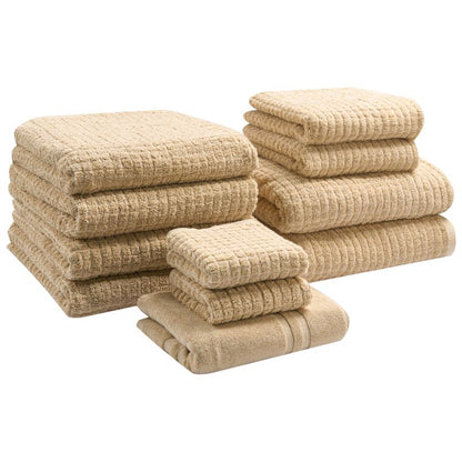 Håndklædesæt 11 Dele Bomuld Beige 500 g/m²