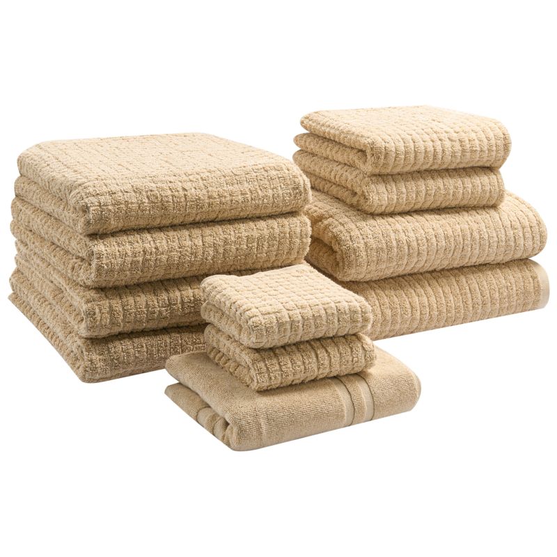Håndklædesæt 11 Dele Bomuld Beige 500 g/m²