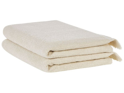 Sæt med 2 Atiu bomuld frottéhåndklæder beige 1 par