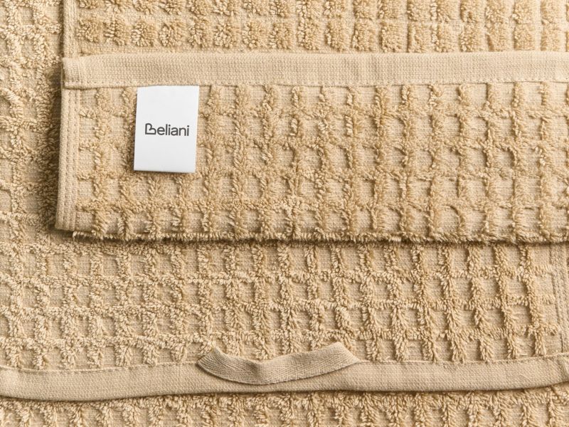 Håndklædesæt 9 Dele Bomuld Beige 500 g/m²