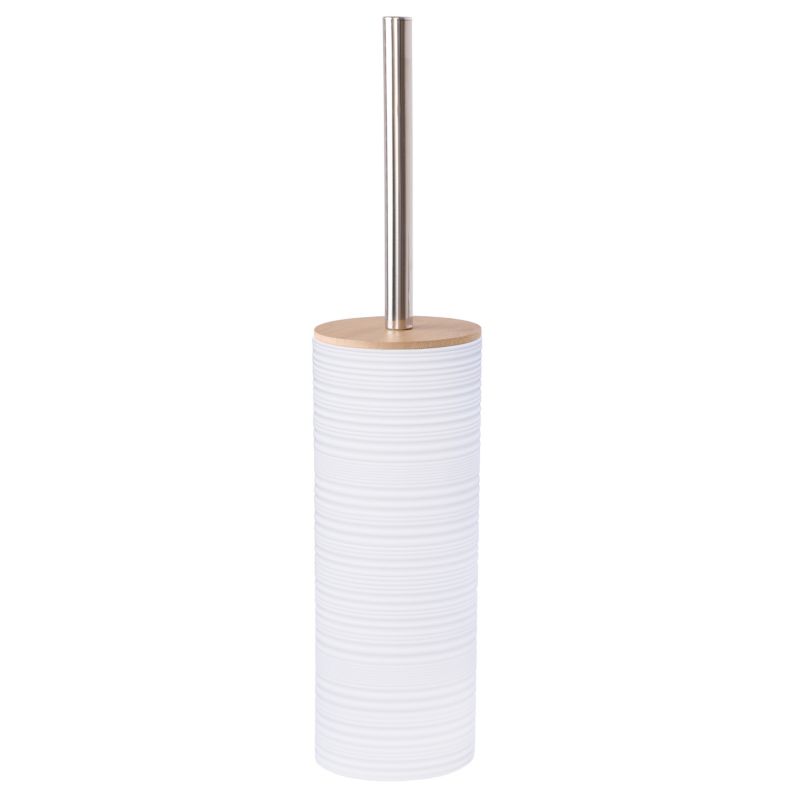 Badeværelsessæt 3 Dele Hvid Bambus 25x25x45 cm | 5904202158901