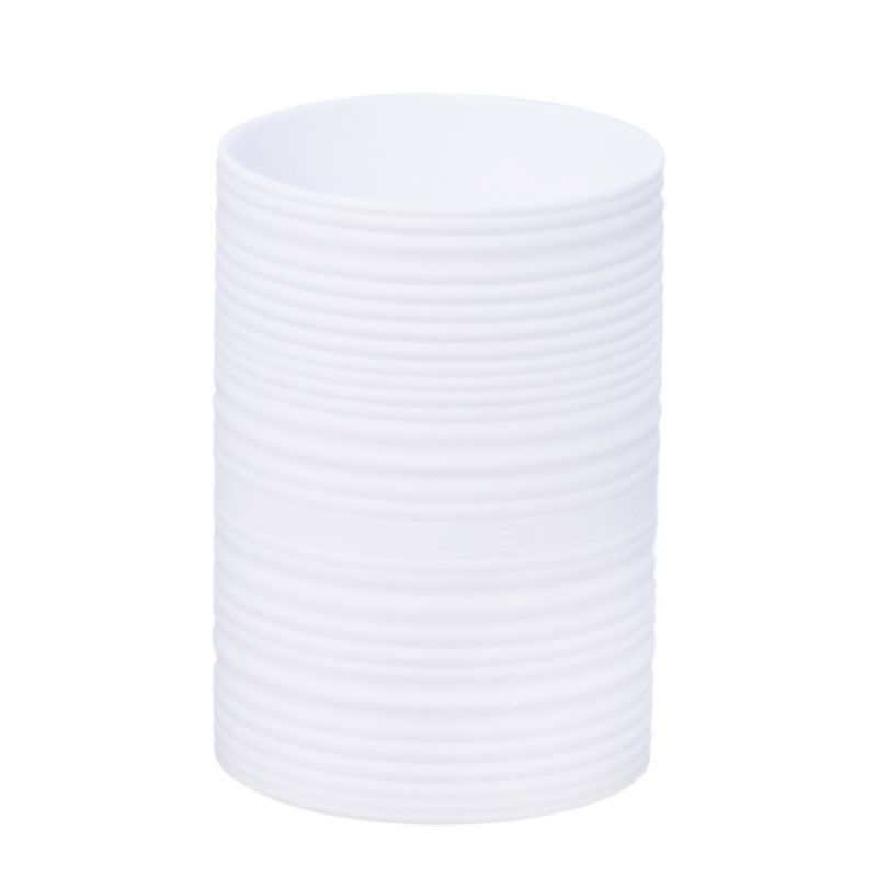 Badeværelsessæt 3 Dele Hvid Bambus 25x25x45 cm | 5904202158901