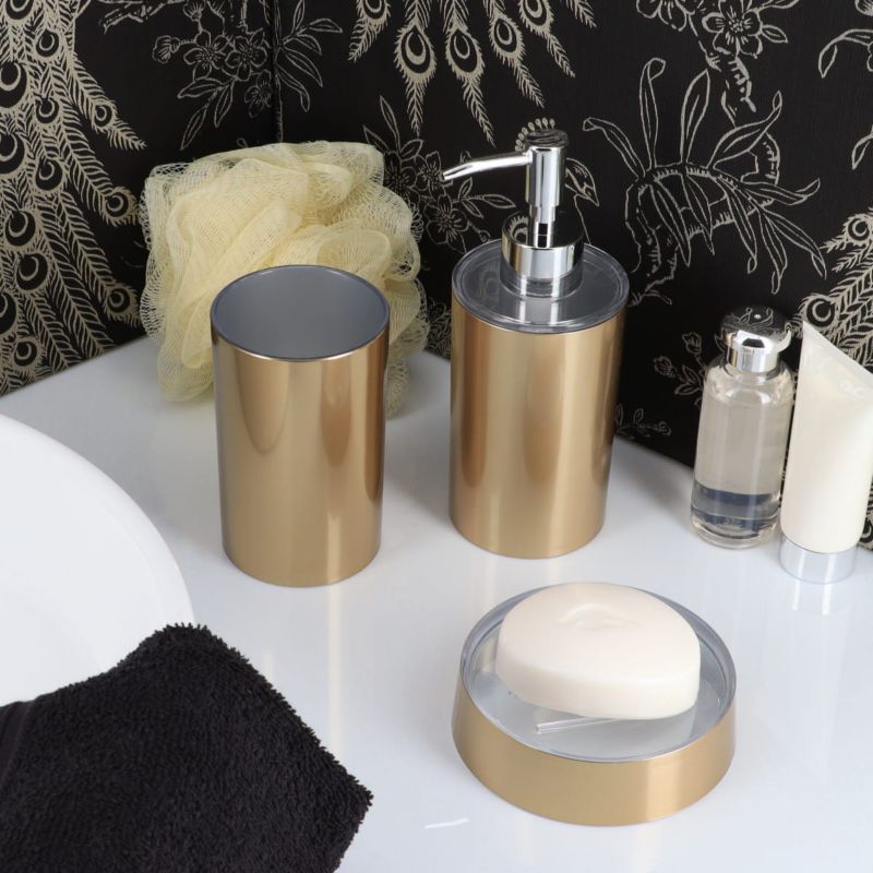 Badeværelsessæt Gautier Gold 4 Dele Sæbedispenser 330 ml | 5907600435537