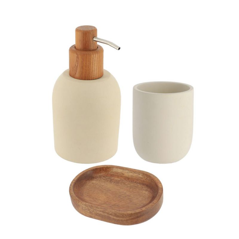 Badeværelsessæt Silvestre Beige 3 Dele 300 ml 16 cm