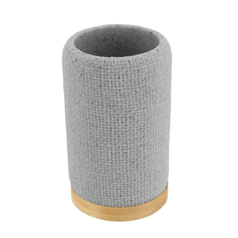 Badeværelsessæt Solena Grå Kunstharpiks og Bambus 42,5x11,5x11,5 cm 5 Dele