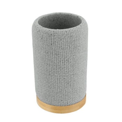 Badeværelsessæt Solena Grå Kunstharpiks og Bambus 42,5x11,5x11,5 cm 5 Dele