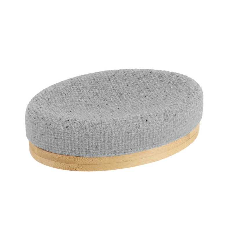 Badeværelsessæt Solena Grå Kunstharpiks og Bambus 42,5x11,5x11,5 cm 5 Dele