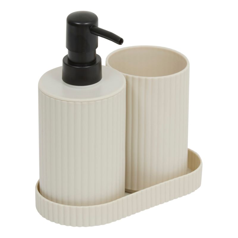 Badeværelsessæt 5five Simply Smart Beige Kompakt 16x8x17 cm