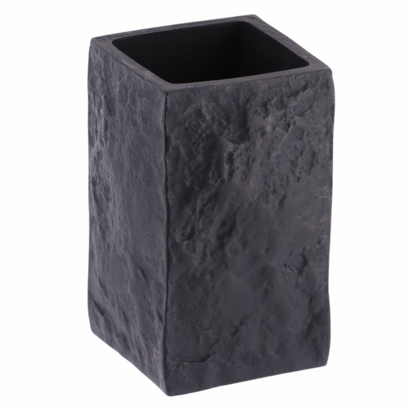 Badeværelsessæt 4 Dele Sort Polyharpiks 37x10x10 cm