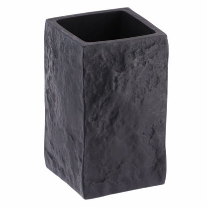 Badeværelsessæt 4 Dele Sort Polyharpiks 37x10x10 cm