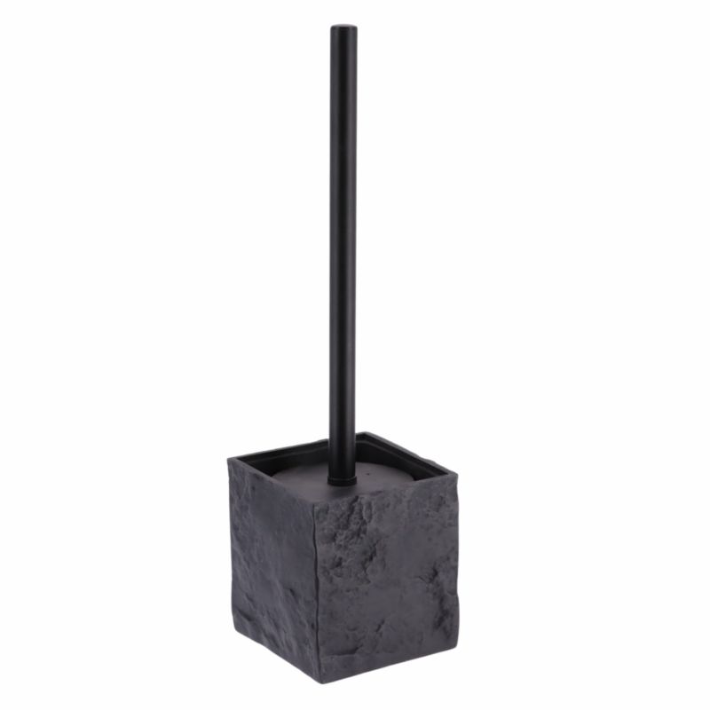 Badeværelsessæt 4 Dele Sort Polyharpiks 37x10x10 cm