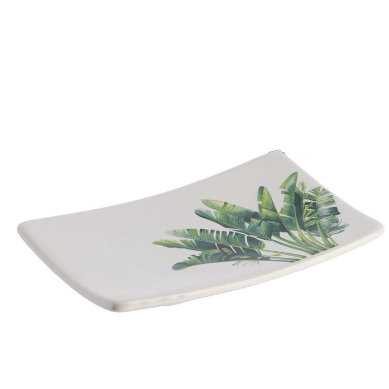 Badeværelsessæt Oasis 15x15x30 cm Hvid/Grøn | 5907600436381