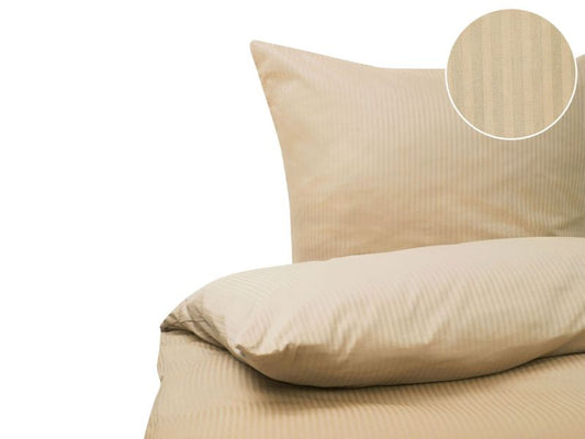Sengesæt med striber Avondale 200x220 cm i satinbomuld beige 1 sæt