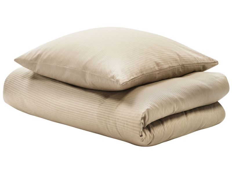 Sengesæt med striber Avondale 200x220 cm i satinbomuld beige 1 sæt
