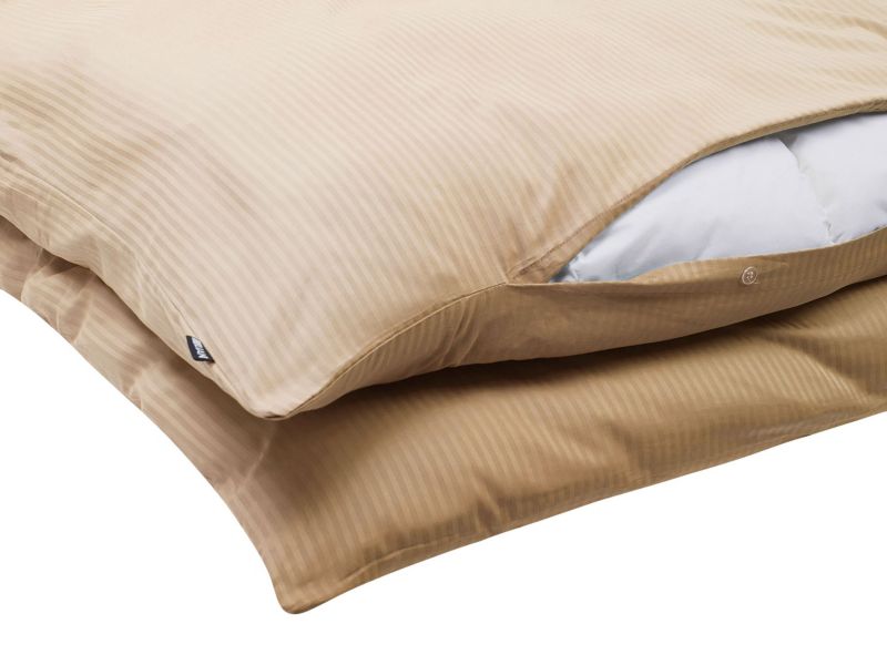 Sengesæt med striber Avondale 200x220 cm i satinbomuld beige 1 sæt