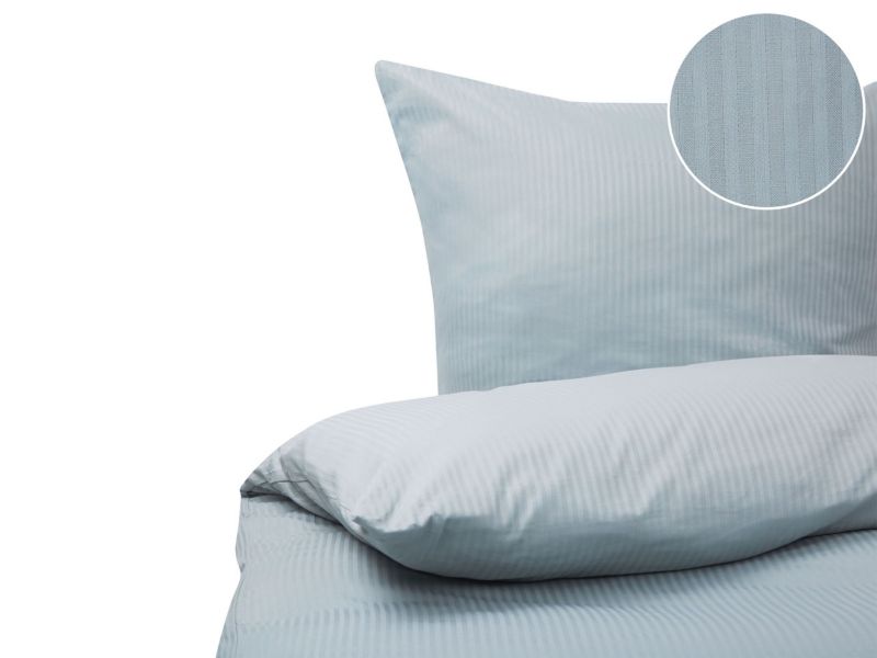 Sengesæt med striber Avondale 200x220 cm Satinbomuld Grå 1 sæt