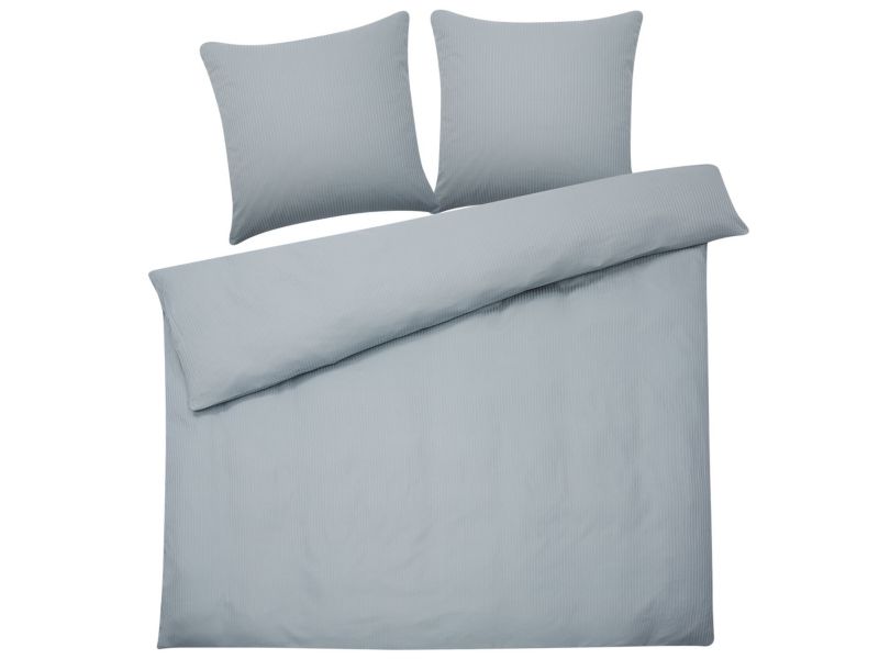 Sengesæt med striber Avondale 200x220 cm Satinbomuld Grå 1 sæt