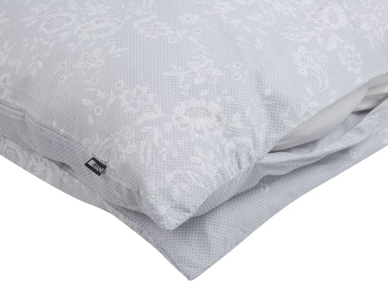 Sengesæt med blomsterprint Morningside 200x220 cm Satinbomuld Grå 1 sæt