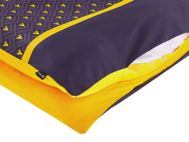 Sengetøjssæt Wallingford zigzag-mønster 135x200 cm Satinbomuld Blå 1 sæt