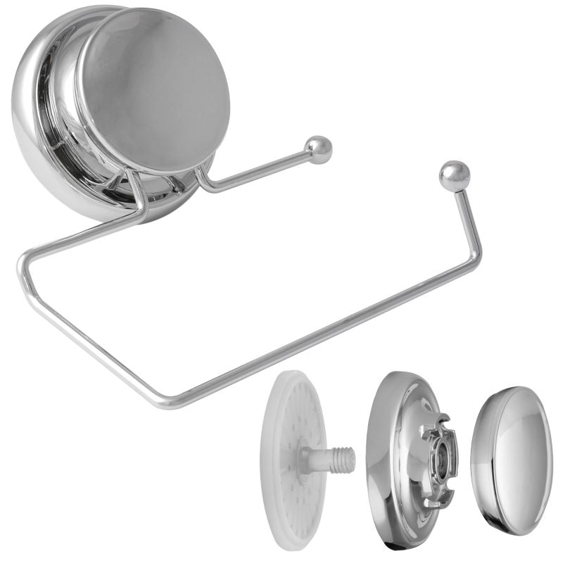 Toiletpapirholder Sæt med Stander og Vægbeslag Sølvfarvet 20 x 20 cm