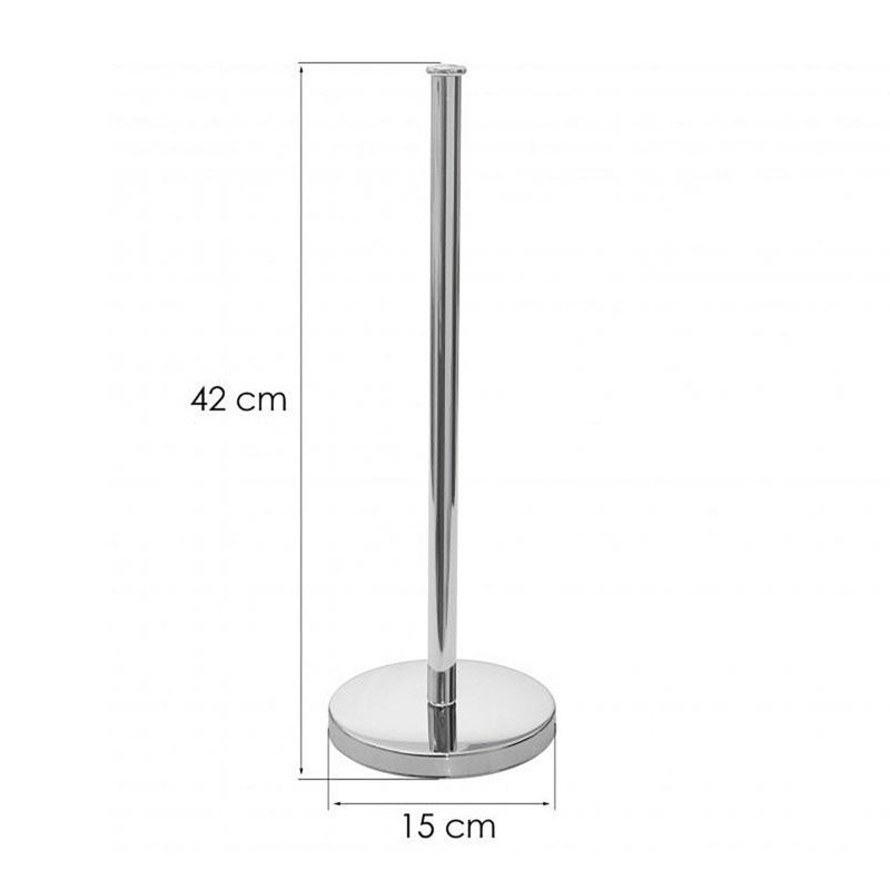 Toiletpapirholder Sæt med Stander og Vægbeslag Sølvfarvet 20 x 20 cm