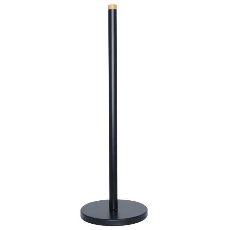Toiletsæt med Holder og Stativ til Reservepapir Sort/Bambus 25x25x45 cm
