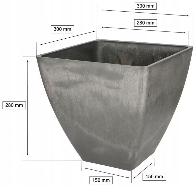 Komposit Krukke 28 cm Grå