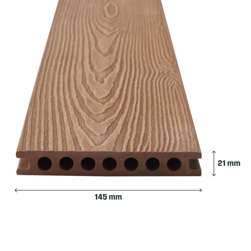 Komposit terrassebræt Neva 2,1x14,5x300 cm Brun