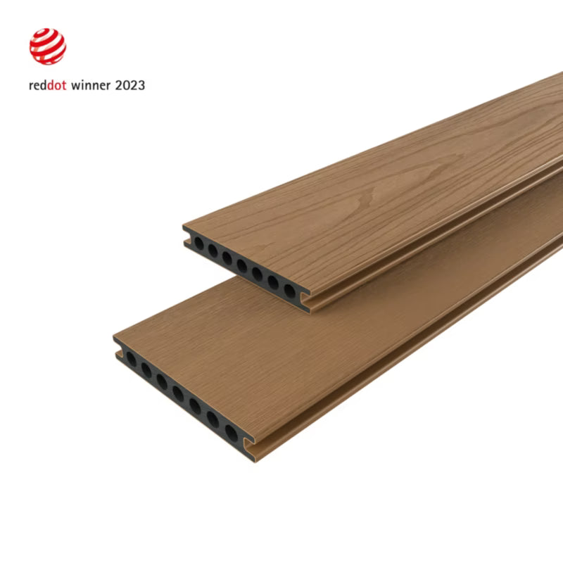 Komposit Terrassebræt Neva Premium 2,1x14,5x220 cm Teak