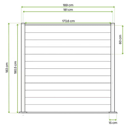 Komposithegn 3,6 m Brun