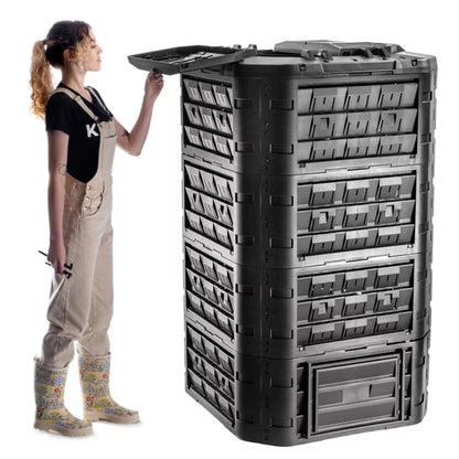 Kompostbeholder 1250 Liter Sort Modulopbygget