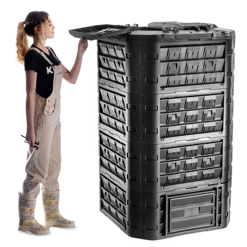 Kompostbeholder 1250 Liter Sort Modulopbygget