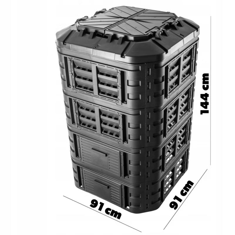 Kompostbeholder Modulær 1120 Liter Sort