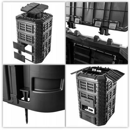 Kompostbeholder Modulær 1120 Liter Sort