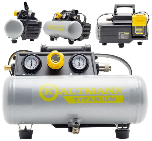 Kaltmann Titanium 20V batteridrevet kompressor 3,8L 8 bar oliefri (kun enhed) 1 stk.
