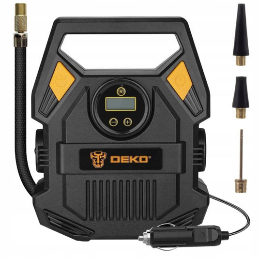 DEKO 12V bilkompressor med LCD-skærm, 84 W, 1 stk.