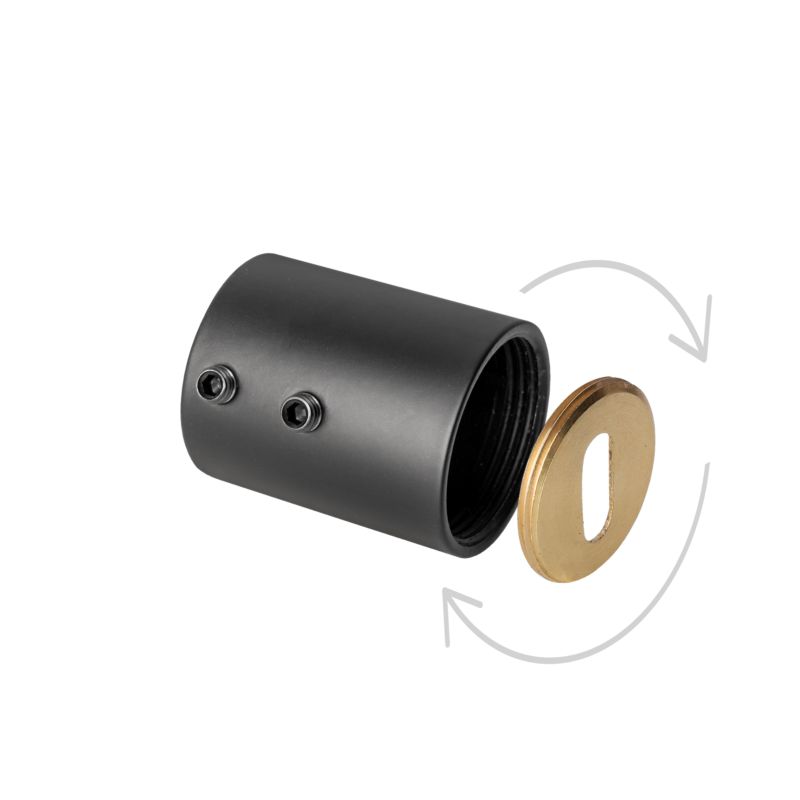 Shop Line monteringsende fi 25 mm harpe mat-sort